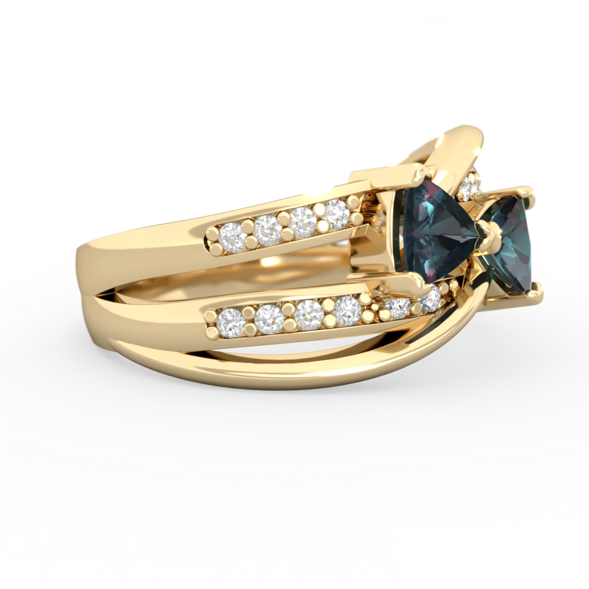 Alexandrite Bowtie 14K Yellow Gold ring R2360