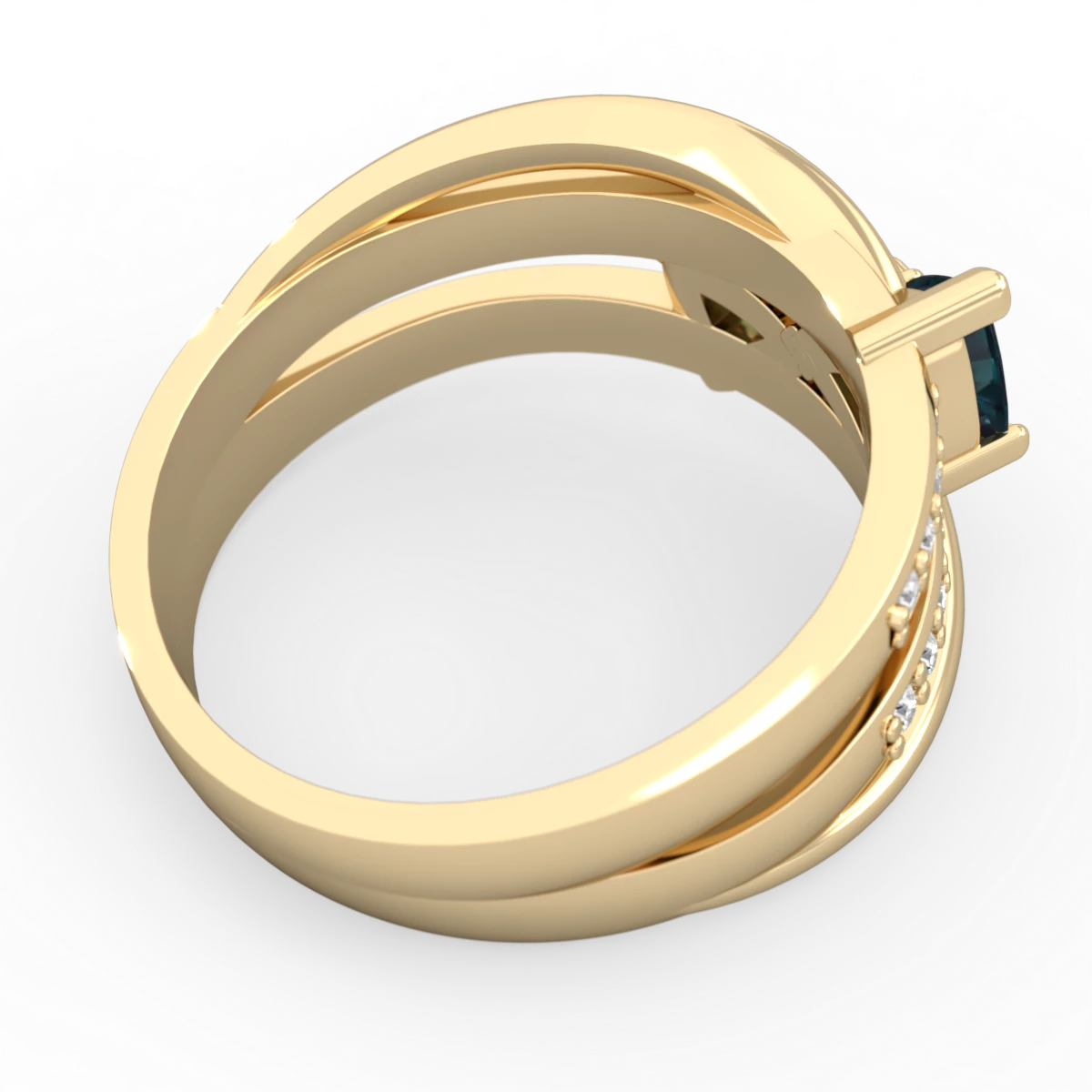 Alexandrite Bowtie 14K Yellow Gold ring R2360