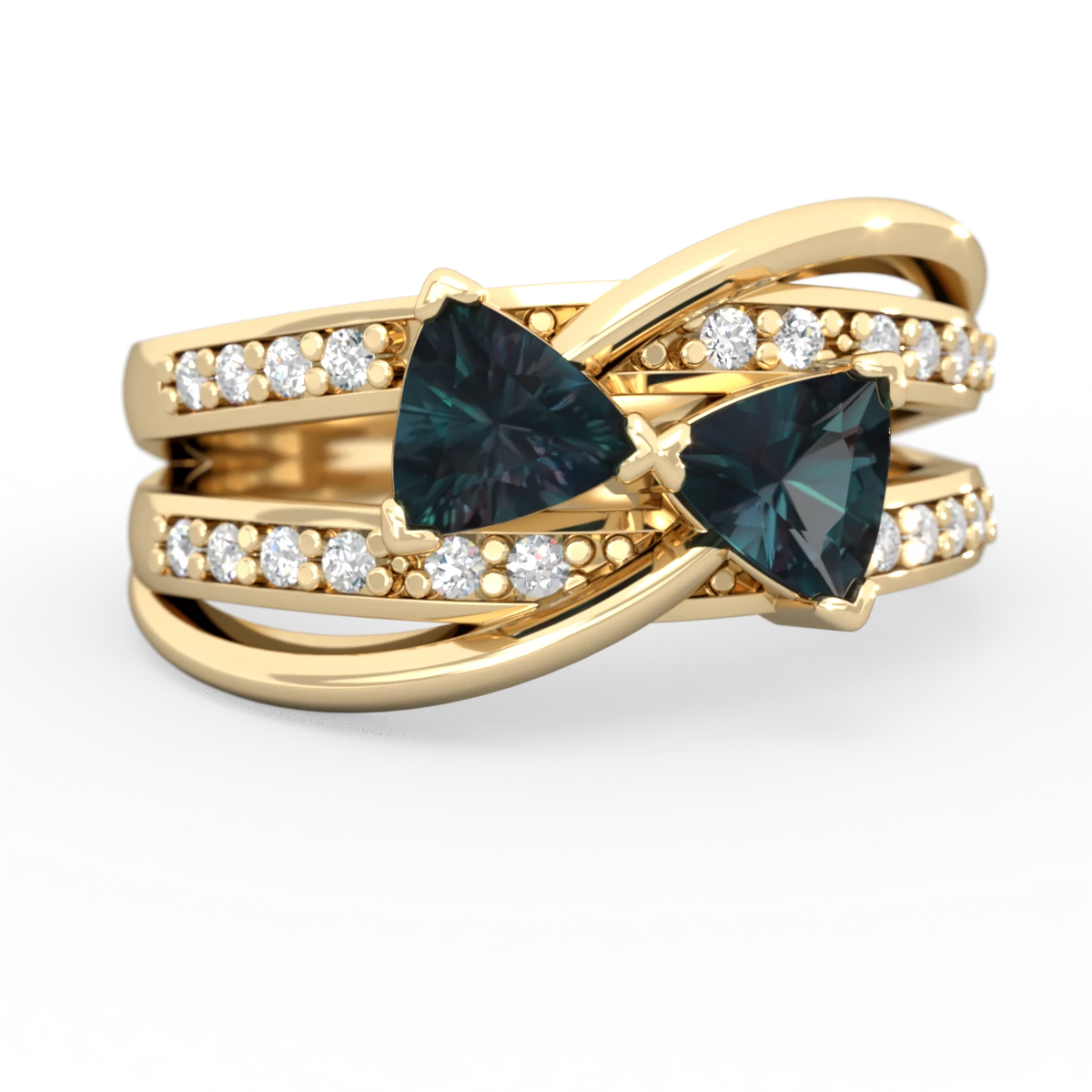 Alexandrite Bowtie 14K Yellow Gold ring R2360