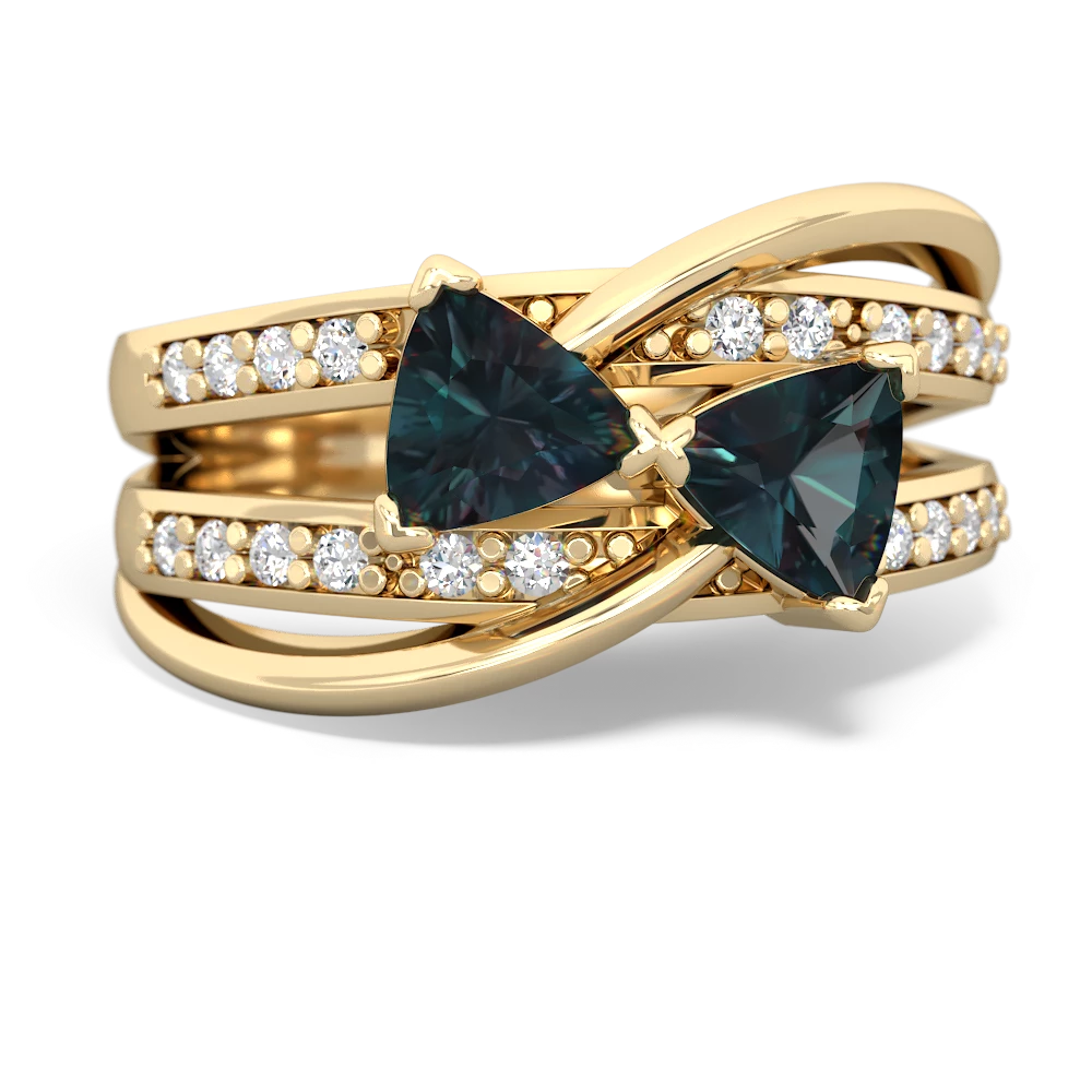 Alexandrite Bowtie 14K Yellow Gold ring R2360