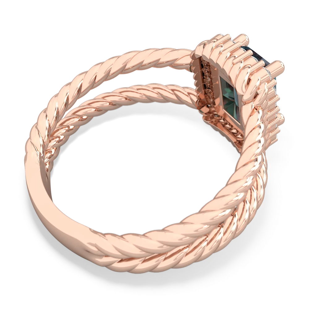 Alexandrite Rope Split Band 14K Rose Gold ring R2628