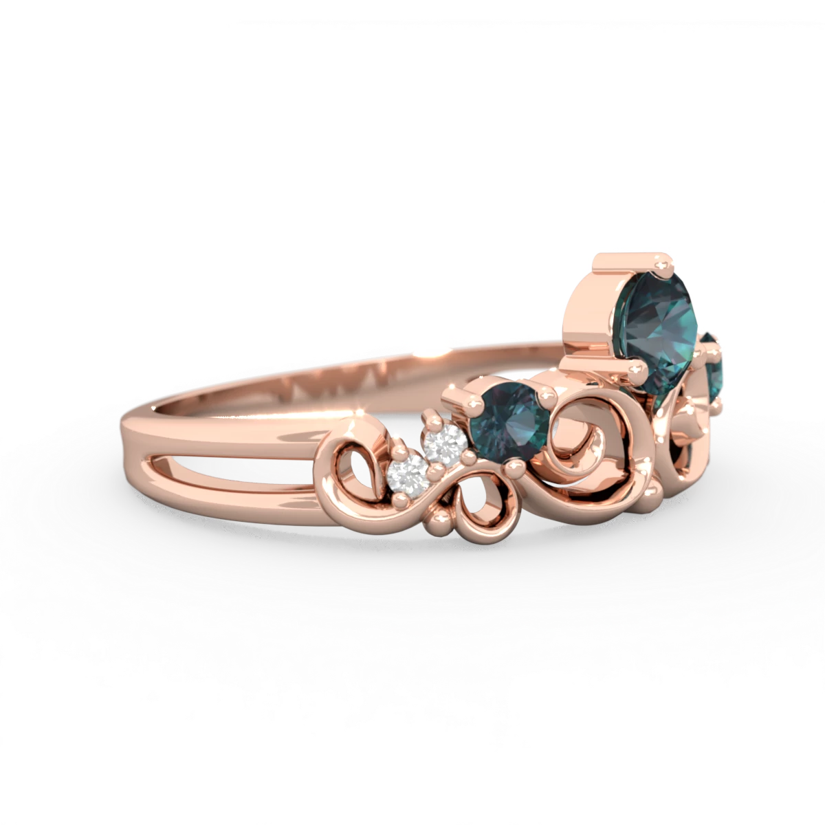 Alexandrite Crown Keepsake 14K Rose Gold ring R5740
