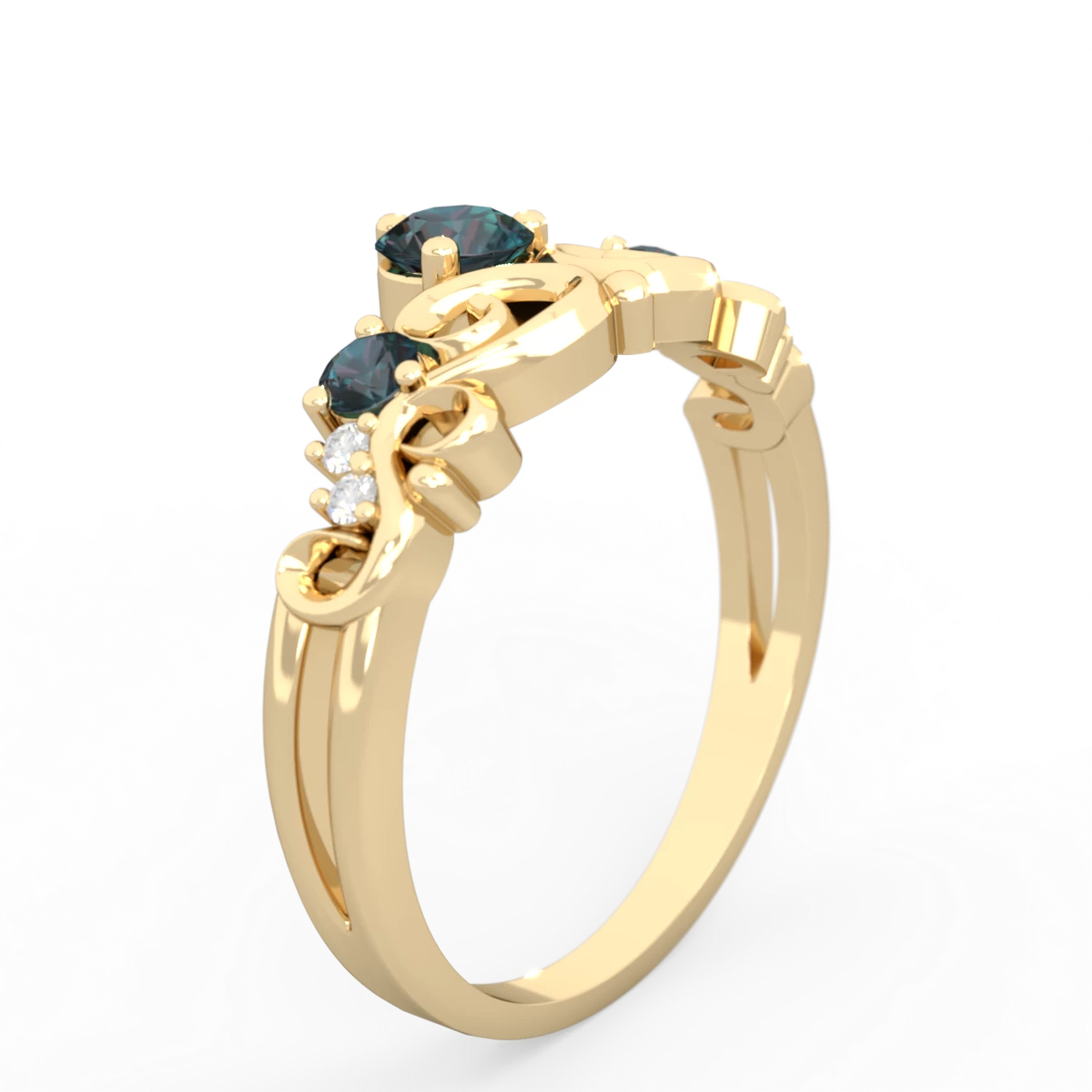 Alexandrite Crown Keepsake 14K Yellow Gold ring R5740