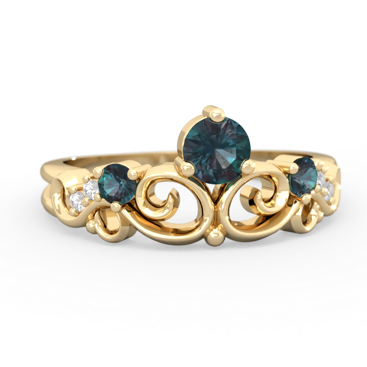 Alexandrite Crown Keepsake 14K Yellow Gold ring R5740