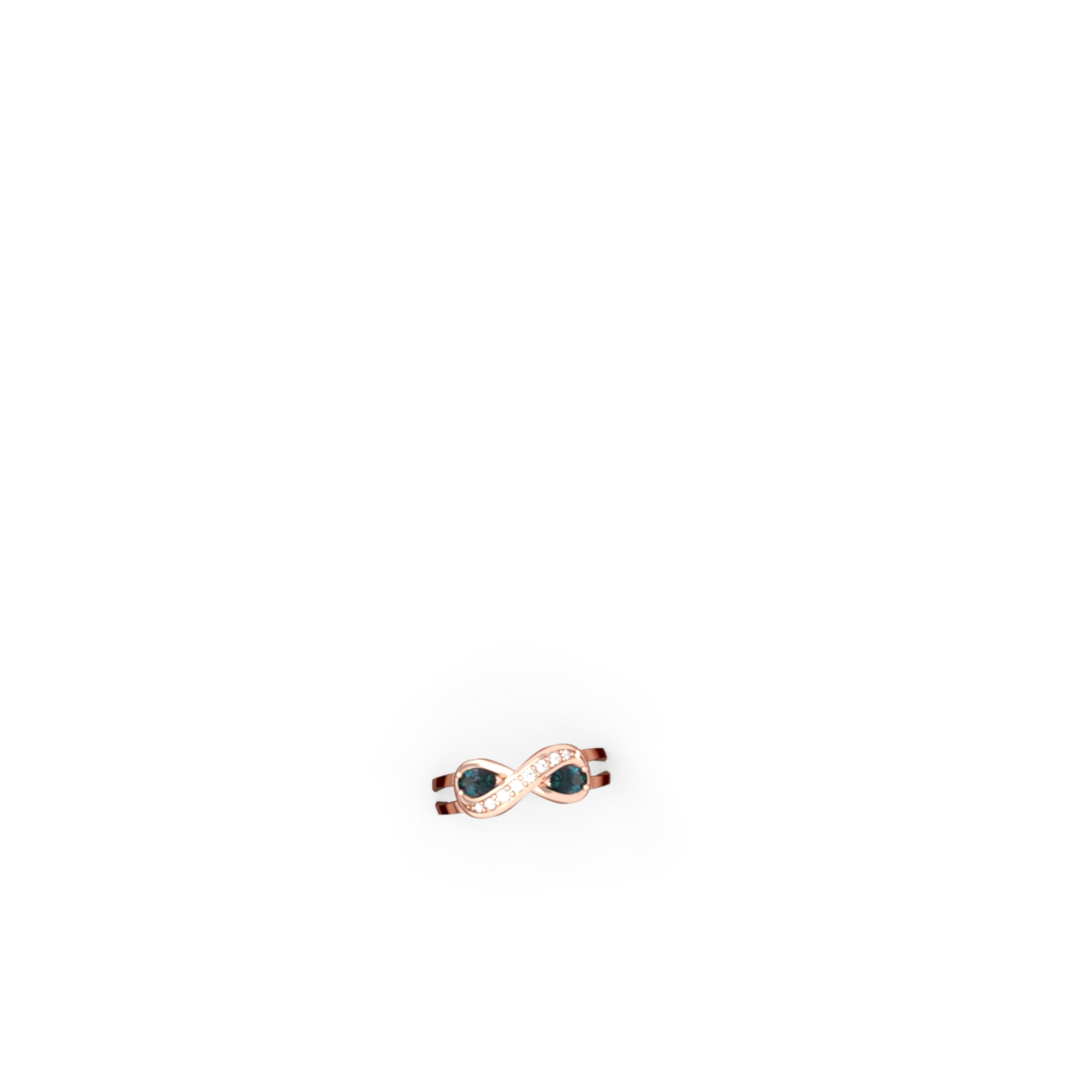Alexandrite Diamond Infinity 14K Rose Gold ring R5390