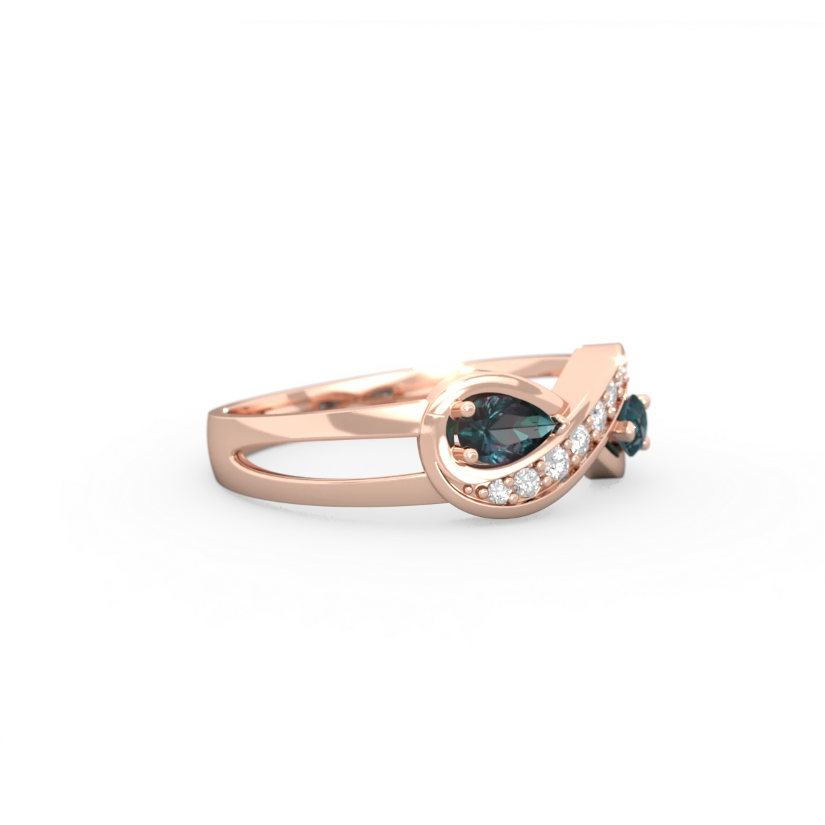 Alexandrite Diamond Infinity 14K Rose Gold ring R5390