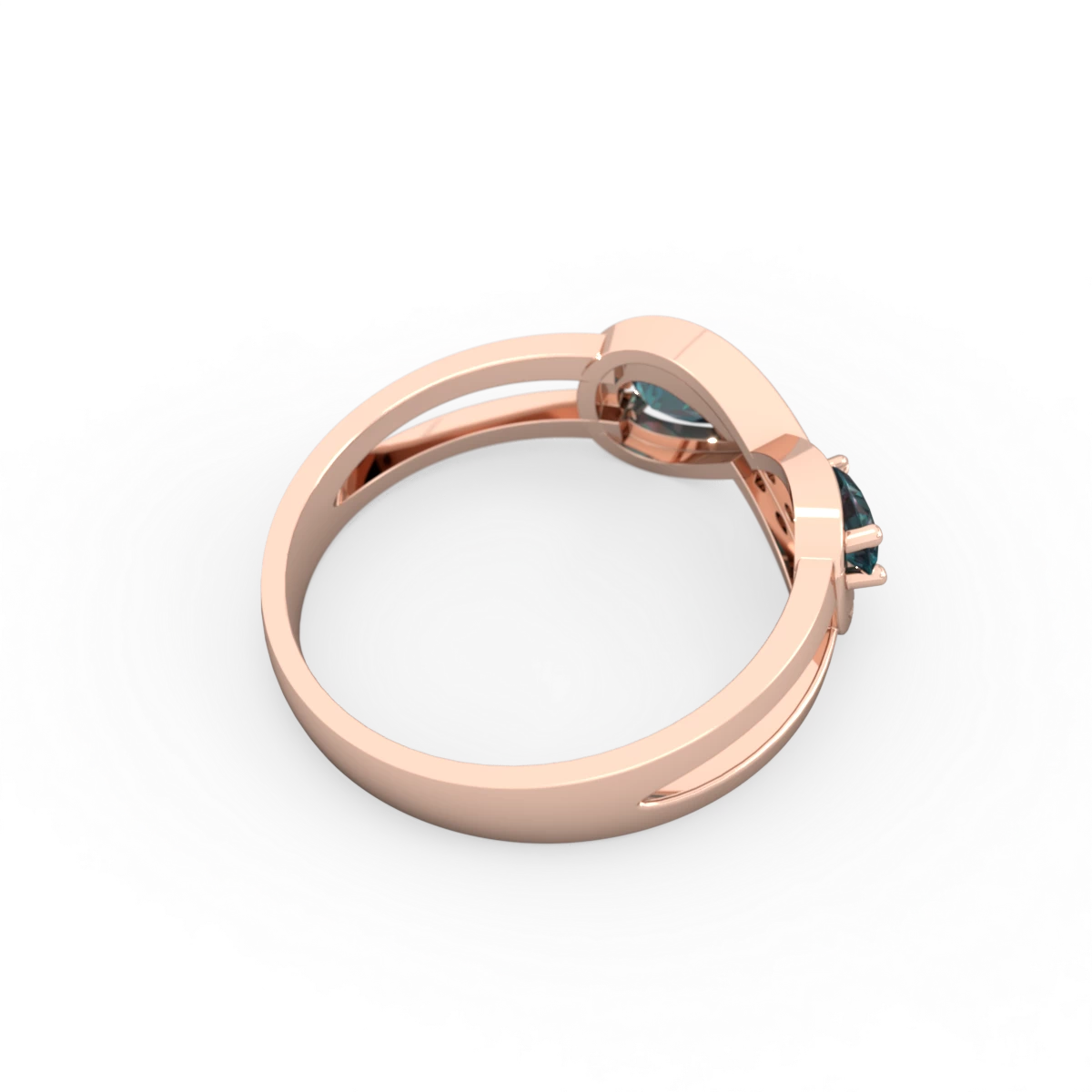 Alexandrite Diamond Infinity 14K Rose Gold ring R5390