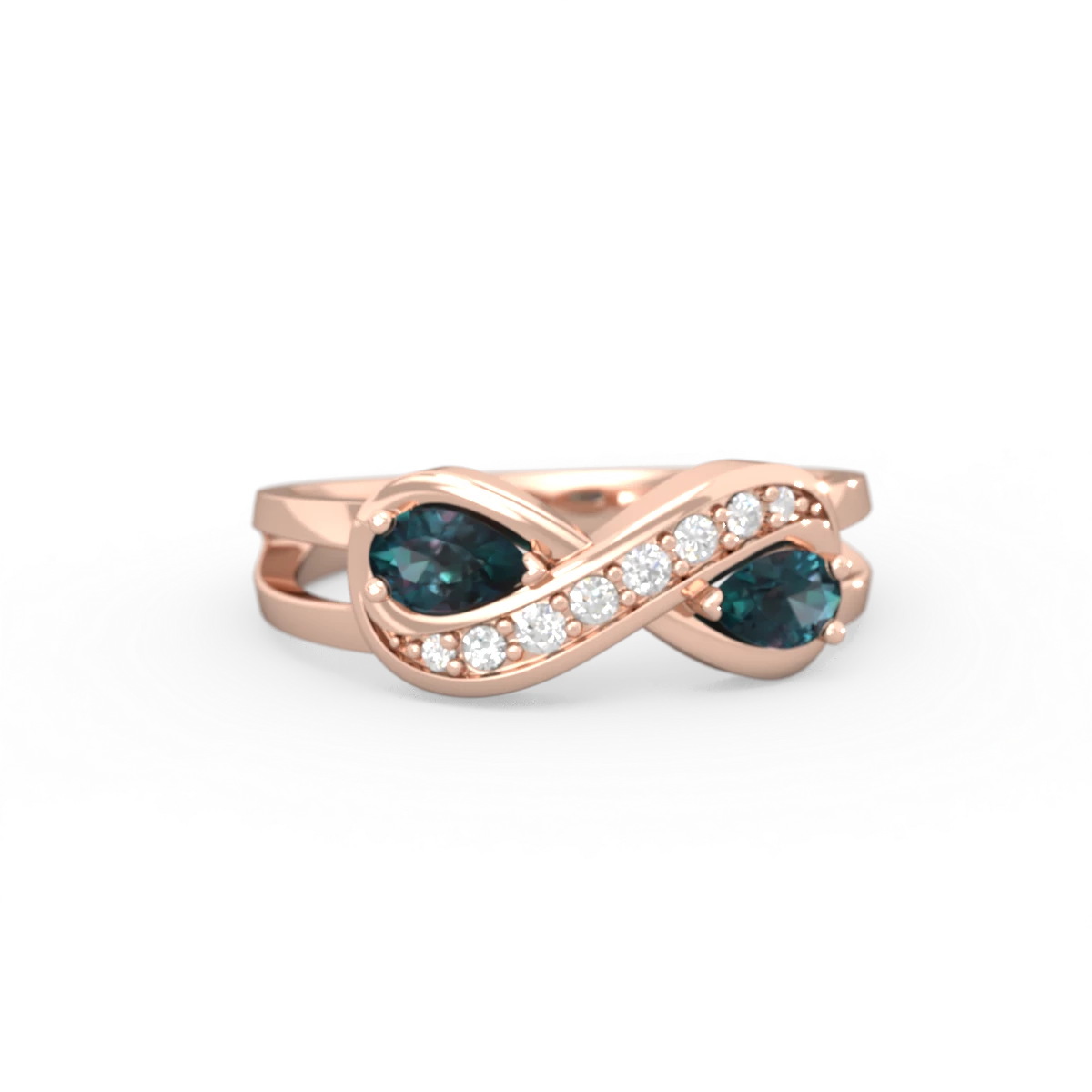 Alexandrite Diamond Infinity 14K Rose Gold ring R5390