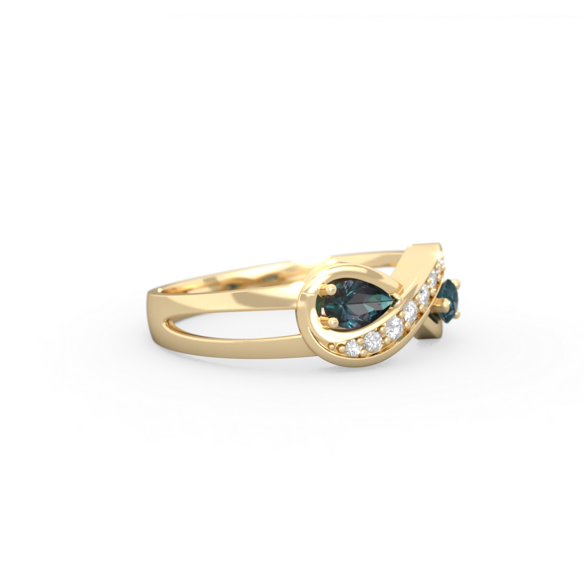 Alexandrite Diamond Infinity 14K Yellow Gold ring R5390