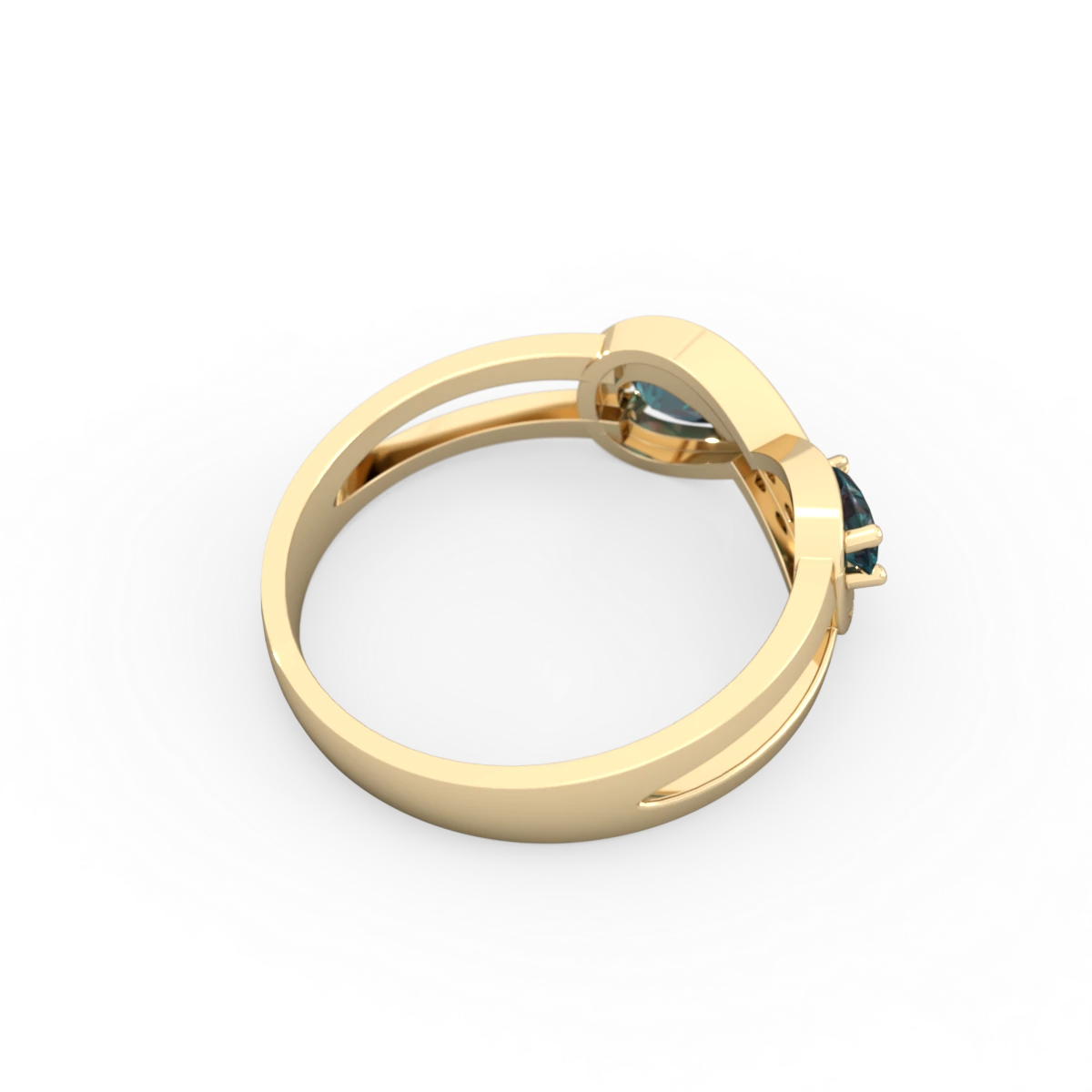 Alexandrite Diamond Infinity 14K Yellow Gold ring R5390