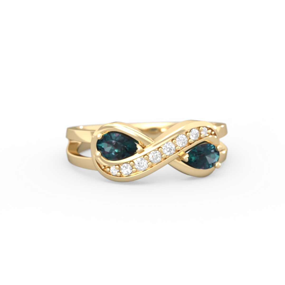 Alexandrite Diamond Infinity 14K Yellow Gold ring R5390