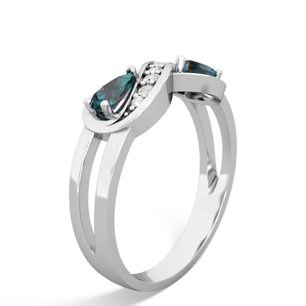 Alexandrite Diamond Infinity 14K White Gold ring R5390