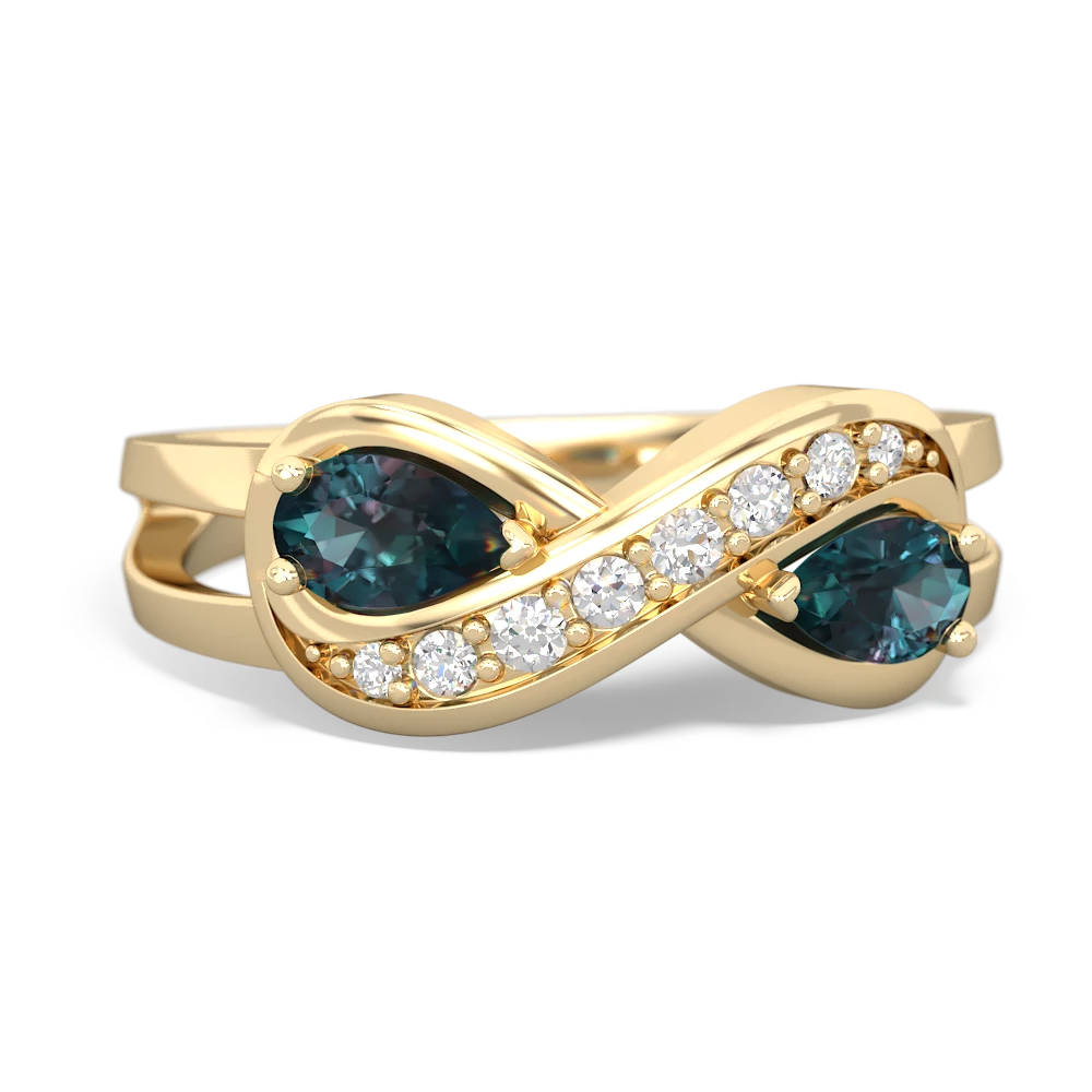 Alexandrite Diamond Infinity 14K Yellow Gold ring R5390