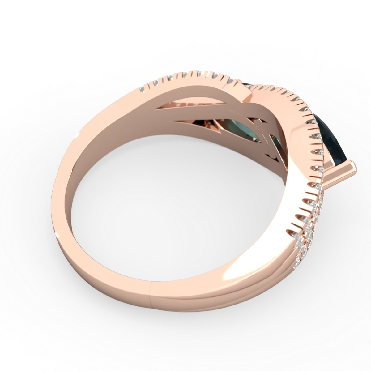 Alexandrite Diamond Rivers 14K Rose Gold ring R3070