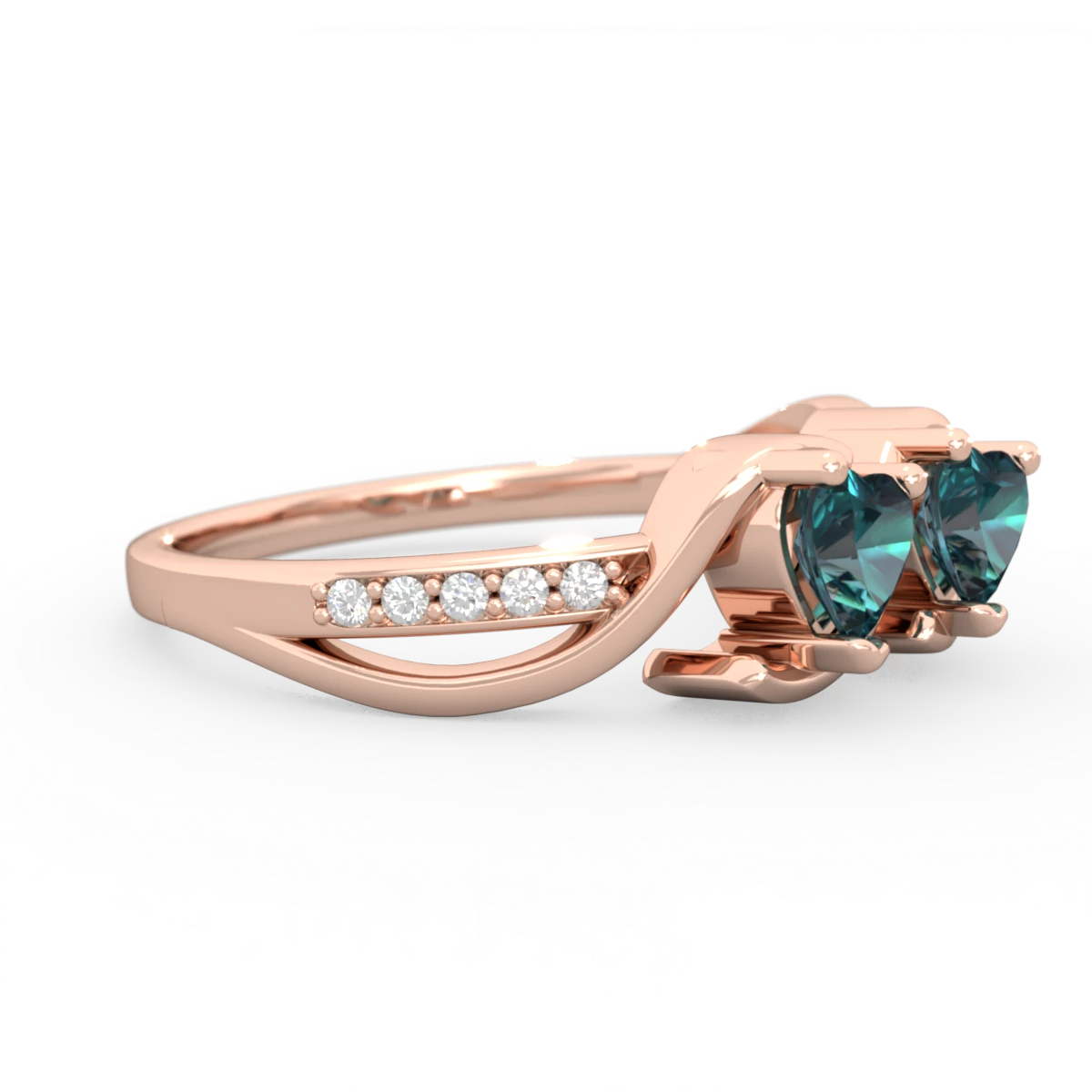 Alexandrite Side By Side 14K Rose Gold ring R3090