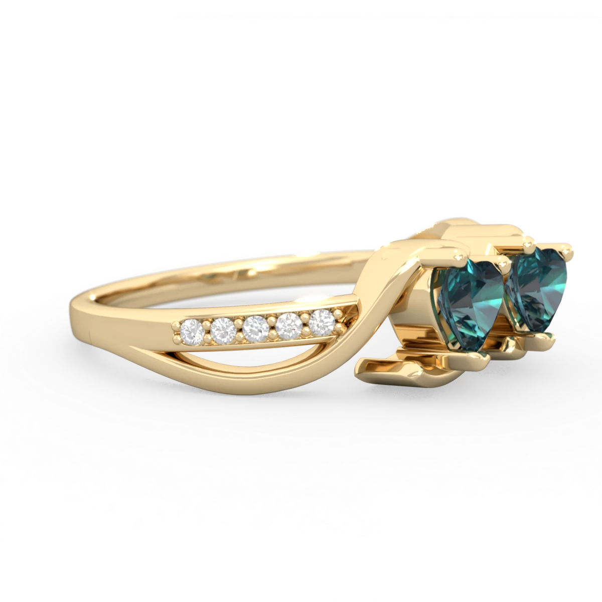 Alexandrite Side By Side 14K Yellow Gold ring R3090
