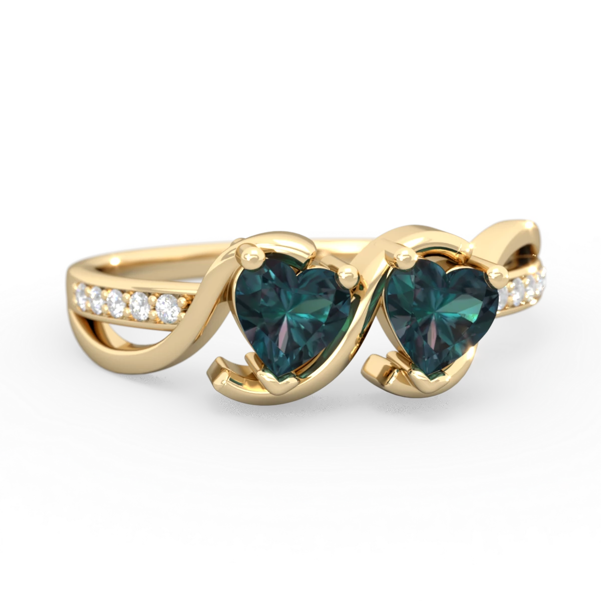 Alexandrite Side By Side 14K Yellow Gold ring R3090