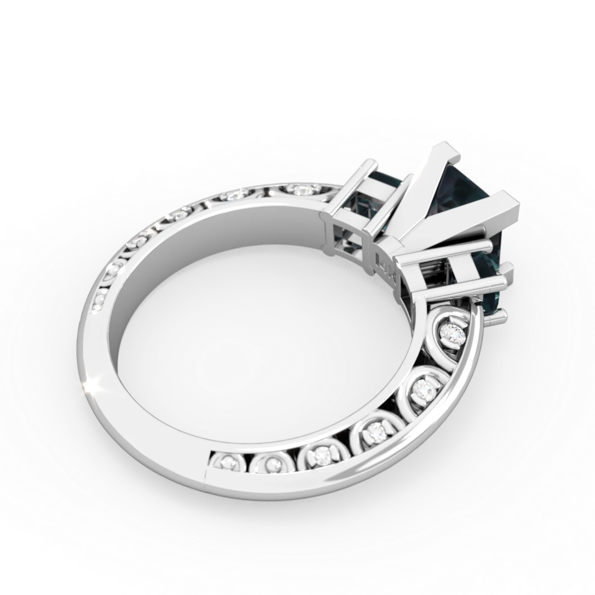 Alexandrite Eternal Embrace Engagement 14K White Gold ring C2001