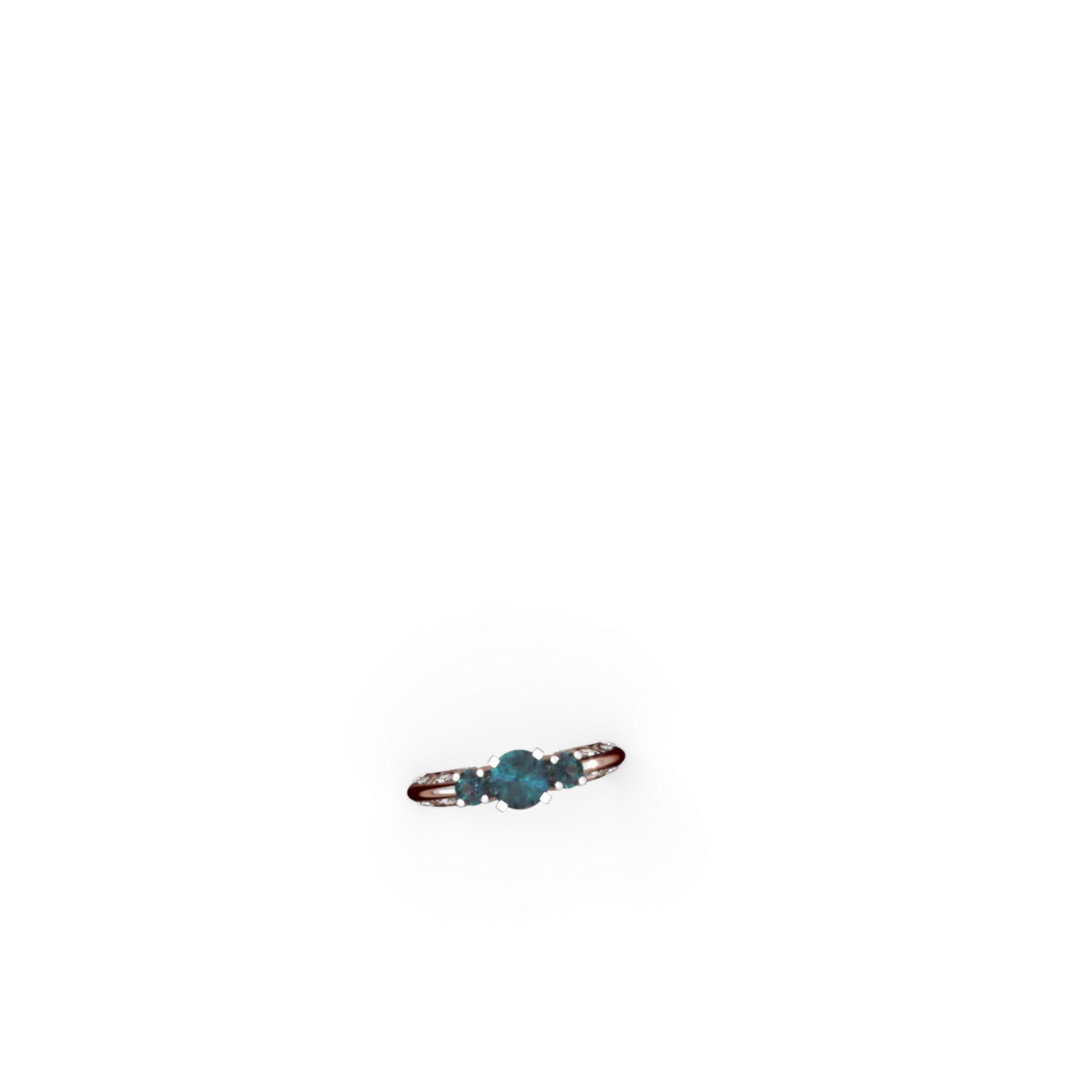 Alexandrite Art Deco Eternal Embrace Engagement 14K White Gold ring C2003