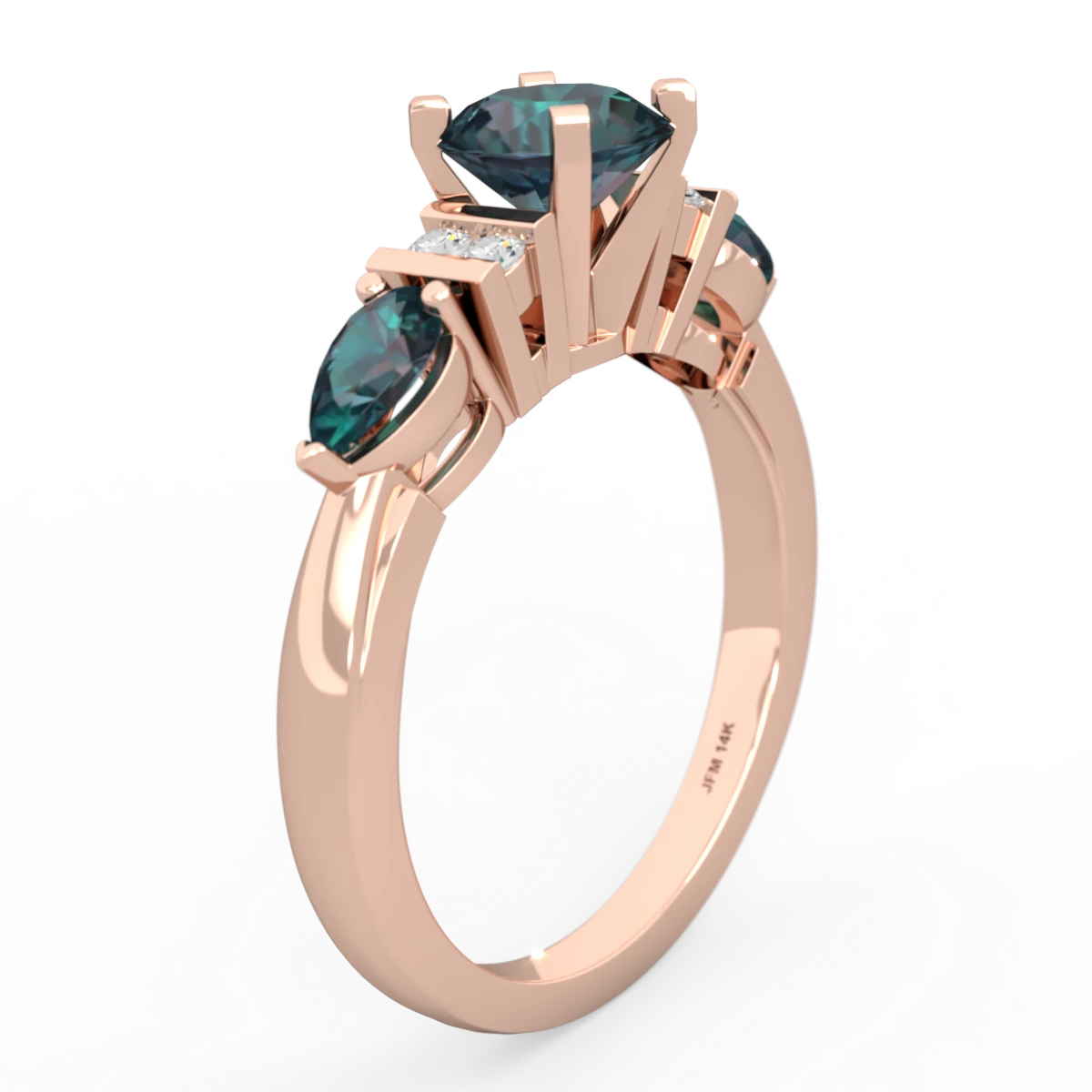 Alexandrite 6Mm Round Eternal Embrace Engagement 14K Rose Gold ring R2005