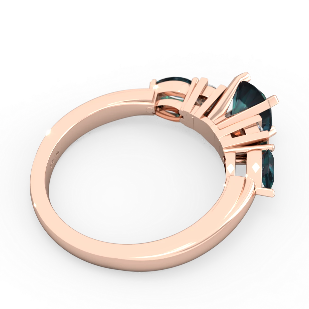 Alexandrite 6Mm Round Eternal Embrace Engagement 14K Rose Gold ring R2005