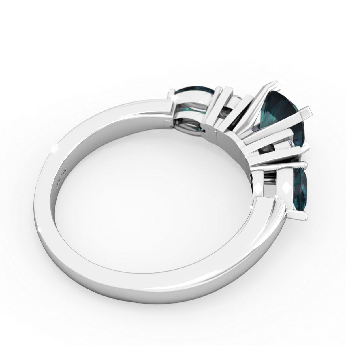 Alexandrite 6Mm Round Eternal Embrace Engagement 14K White Gold ring R2005