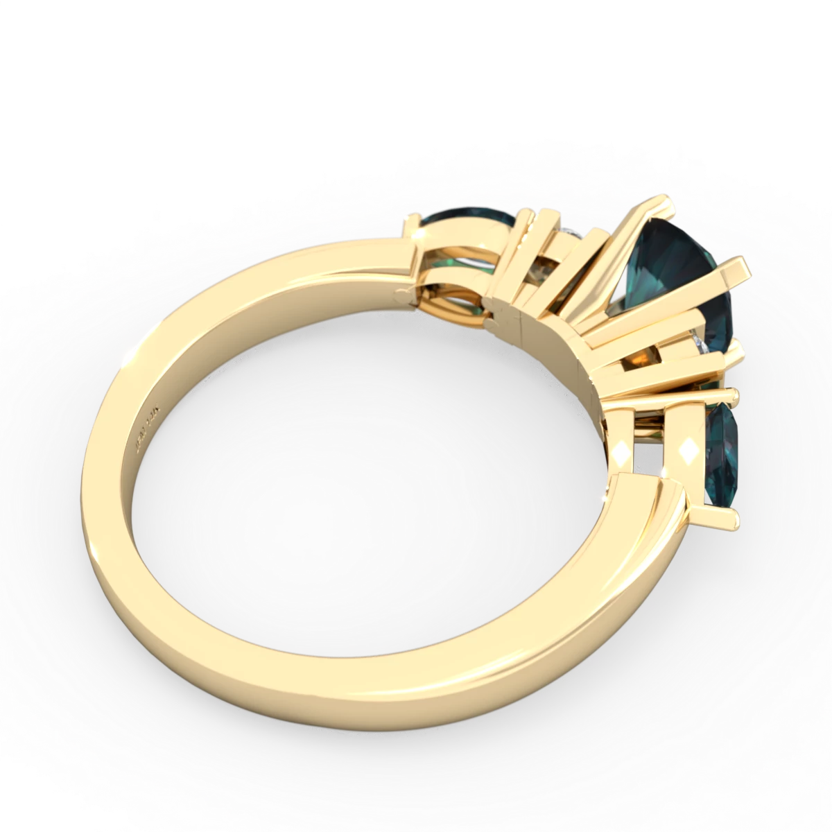 Alexandrite 6Mm Round Eternal Embrace Engagement 14K Yellow Gold ring R2005