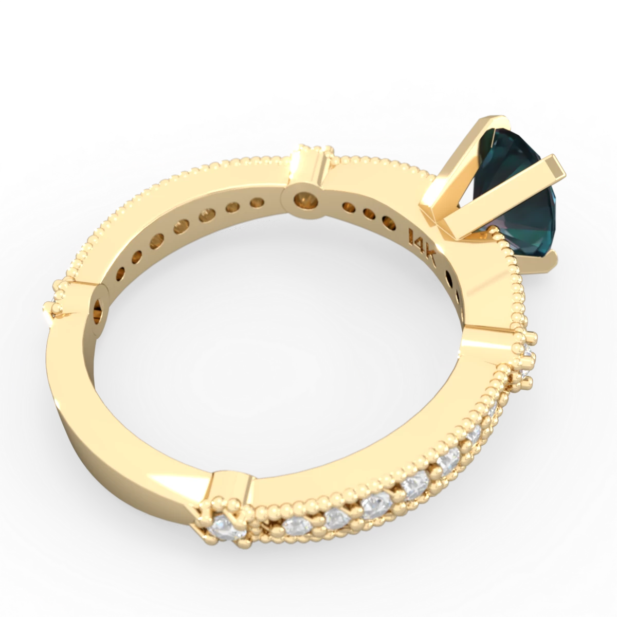 Alexandrite Sparkling Tiara 8X6 Oval 14K Yellow Gold ring R26298VL