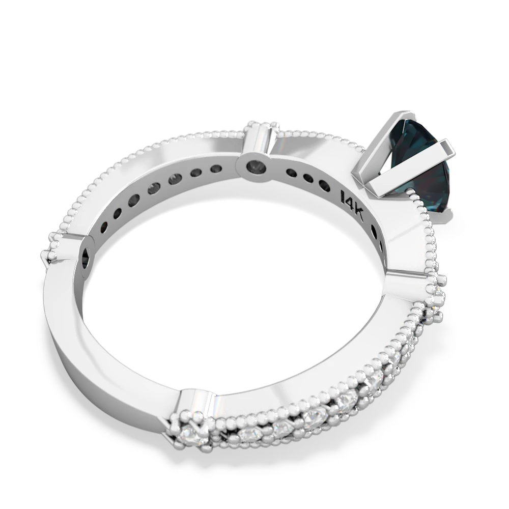 Alexandrite Sparkling Tiara 7X5mm Oval 14K White Gold ring R26297VL
