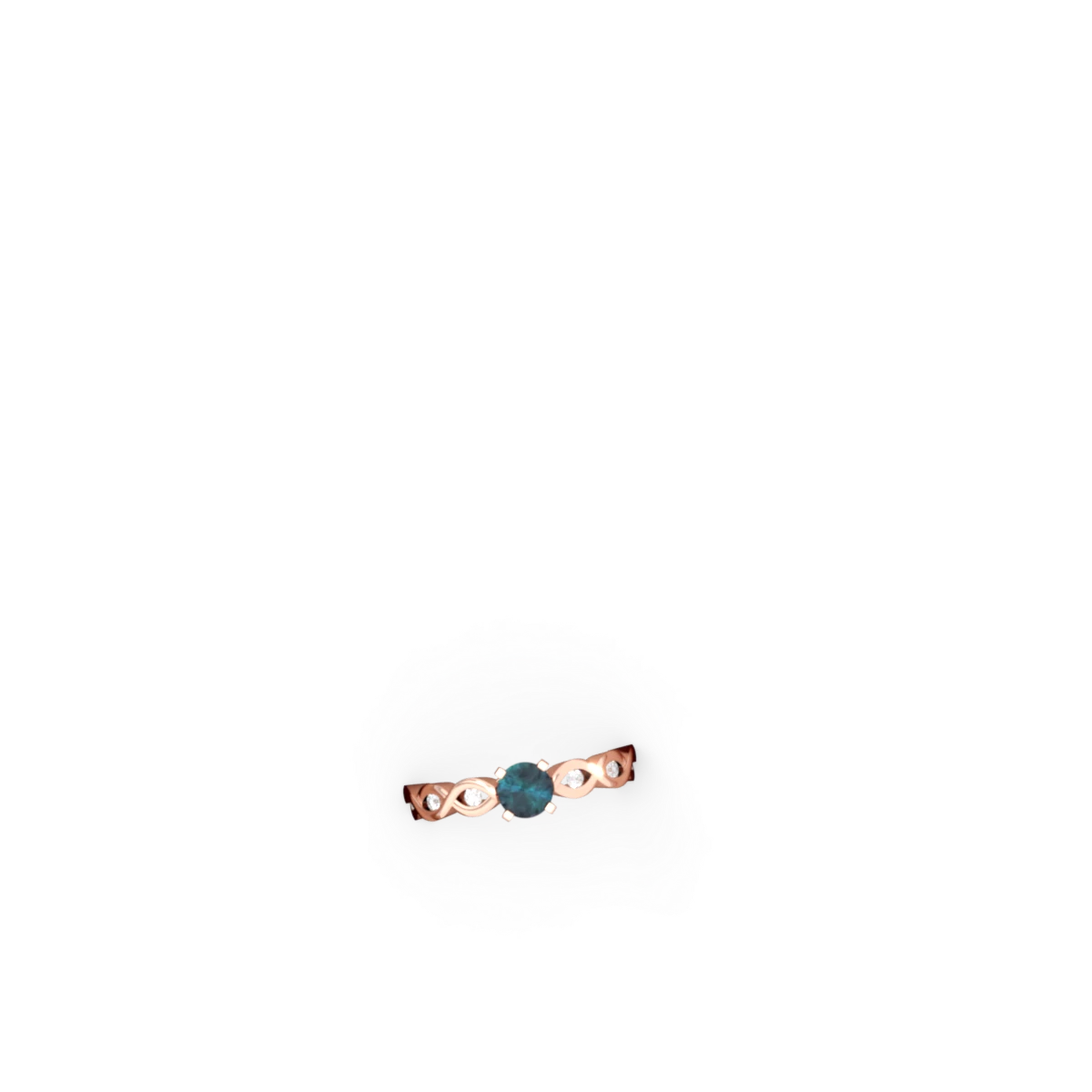 Alexandrite Infinity 5Mm Round Engagement 14K Rose Gold ring R26315RD