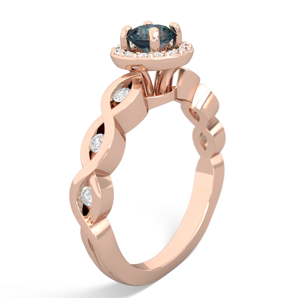 Alexandrite Infinity Halo Engagement 14K Rose Gold ring R26315RH