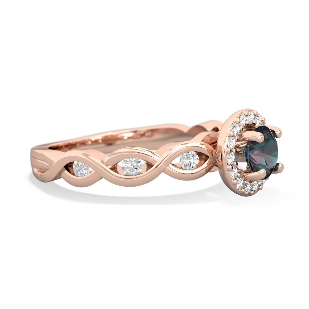 Alexandrite Infinity Halo Engagement 14K Rose Gold ring R26315RH