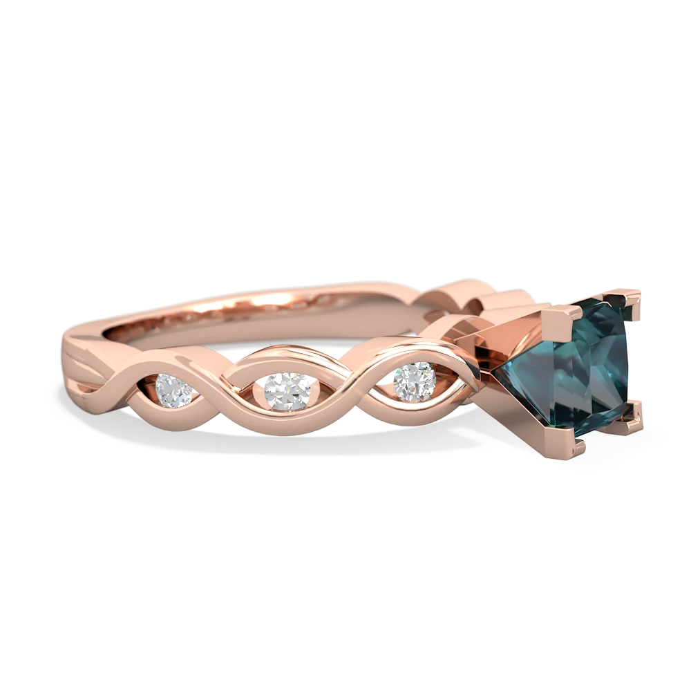 Alexandrite Infinity 5Mm Square Engagement 14K Rose Gold ring R26315SQ