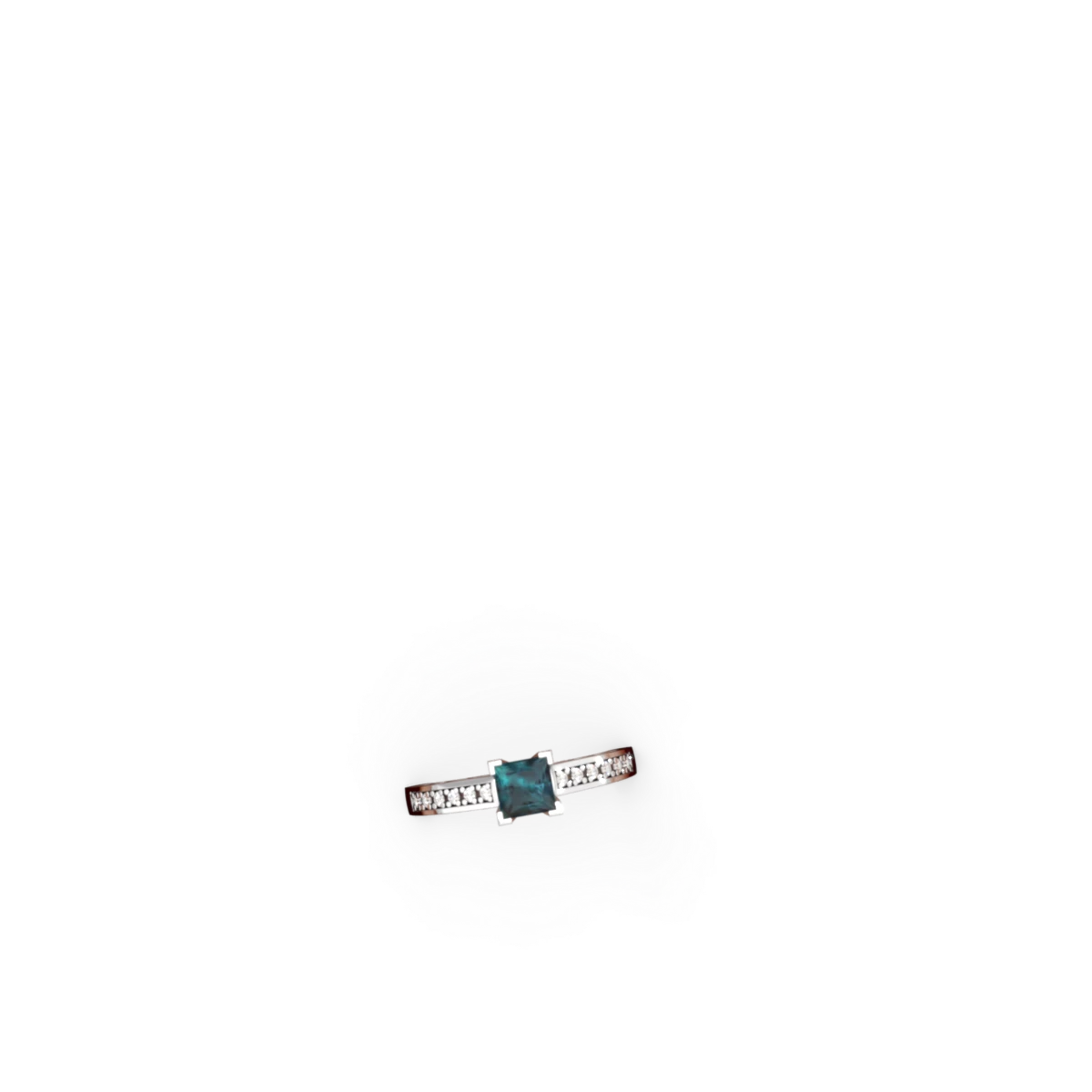 Alexandrite Art Deco Engagement 5Mm Square 14K White Gold ring R26355SQ