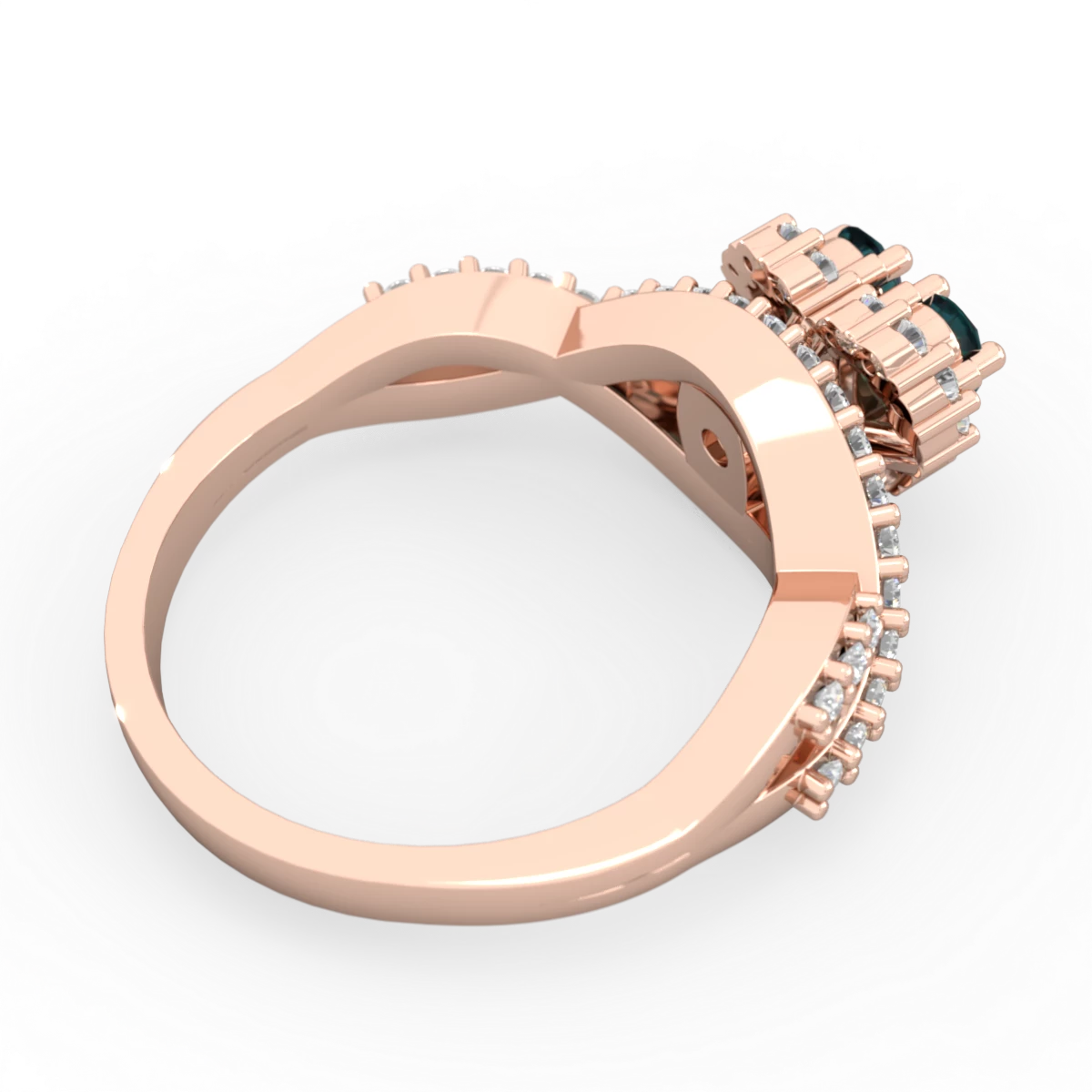 Alexandrite Diamond Twist 'One Heart' 14K Rose Gold ring R2640HRT