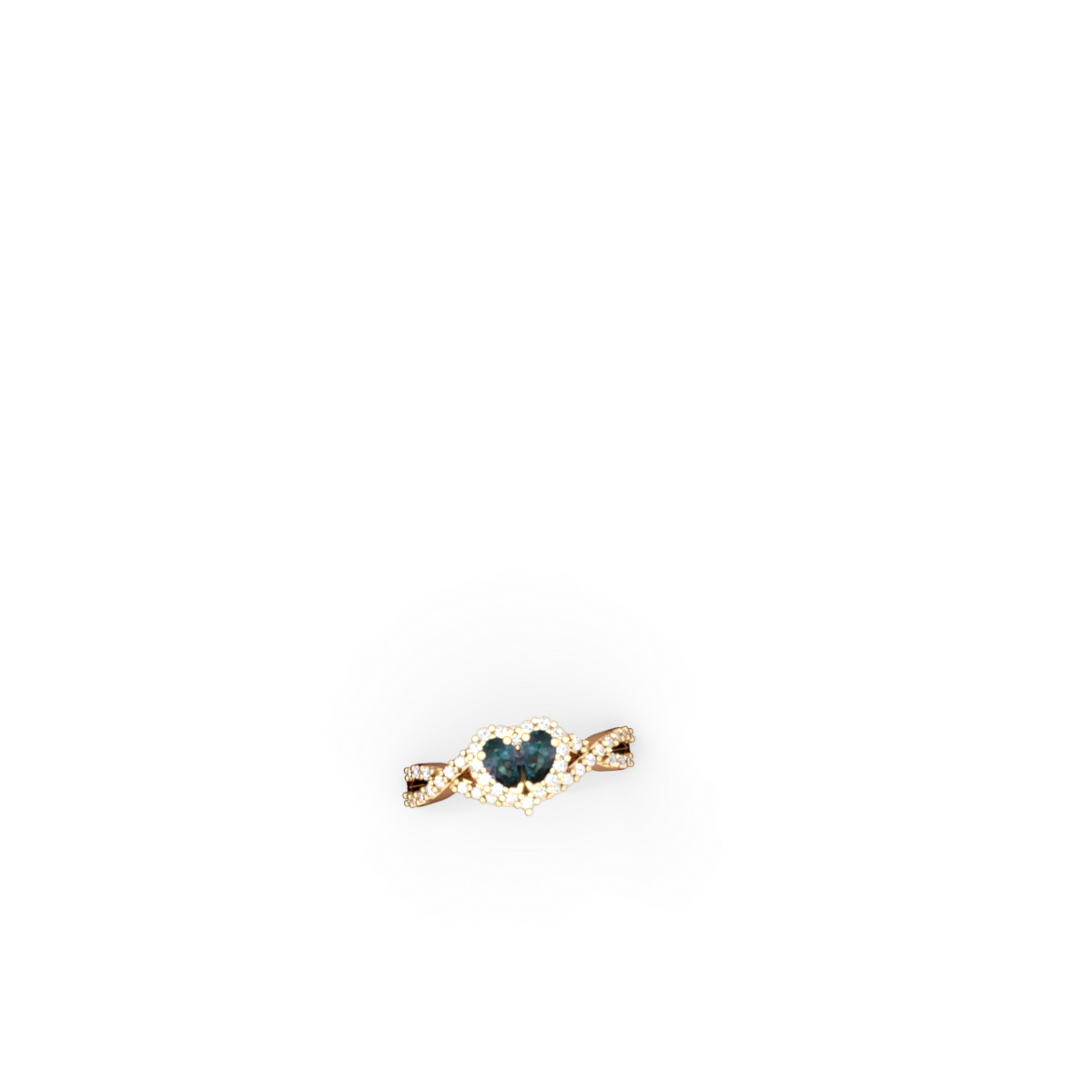 Alexandrite Diamond Twist 'One Heart' 14K Yellow Gold ring R2640HRT