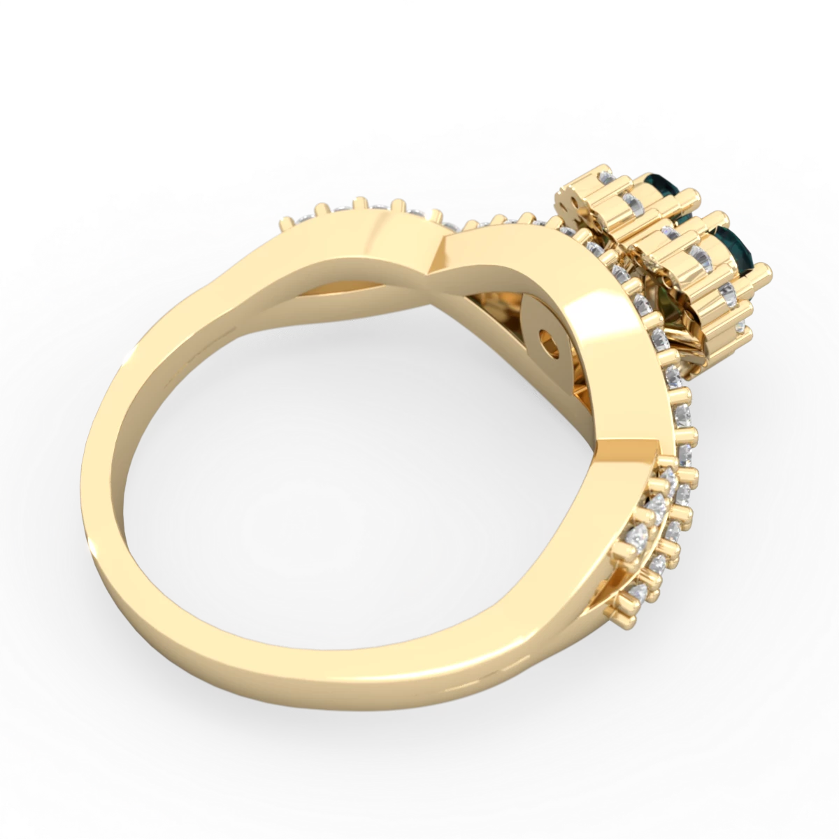 Alexandrite Diamond Twist 'One Heart' 14K Yellow Gold ring R2640HRT