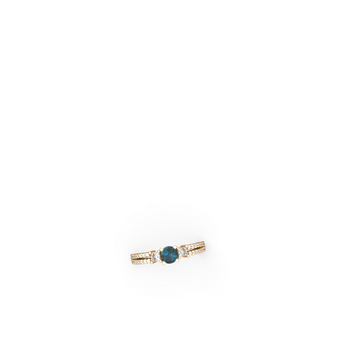 Alexandrite Classic 5Mm Round Engagement 14K Yellow Gold ring R26435RD