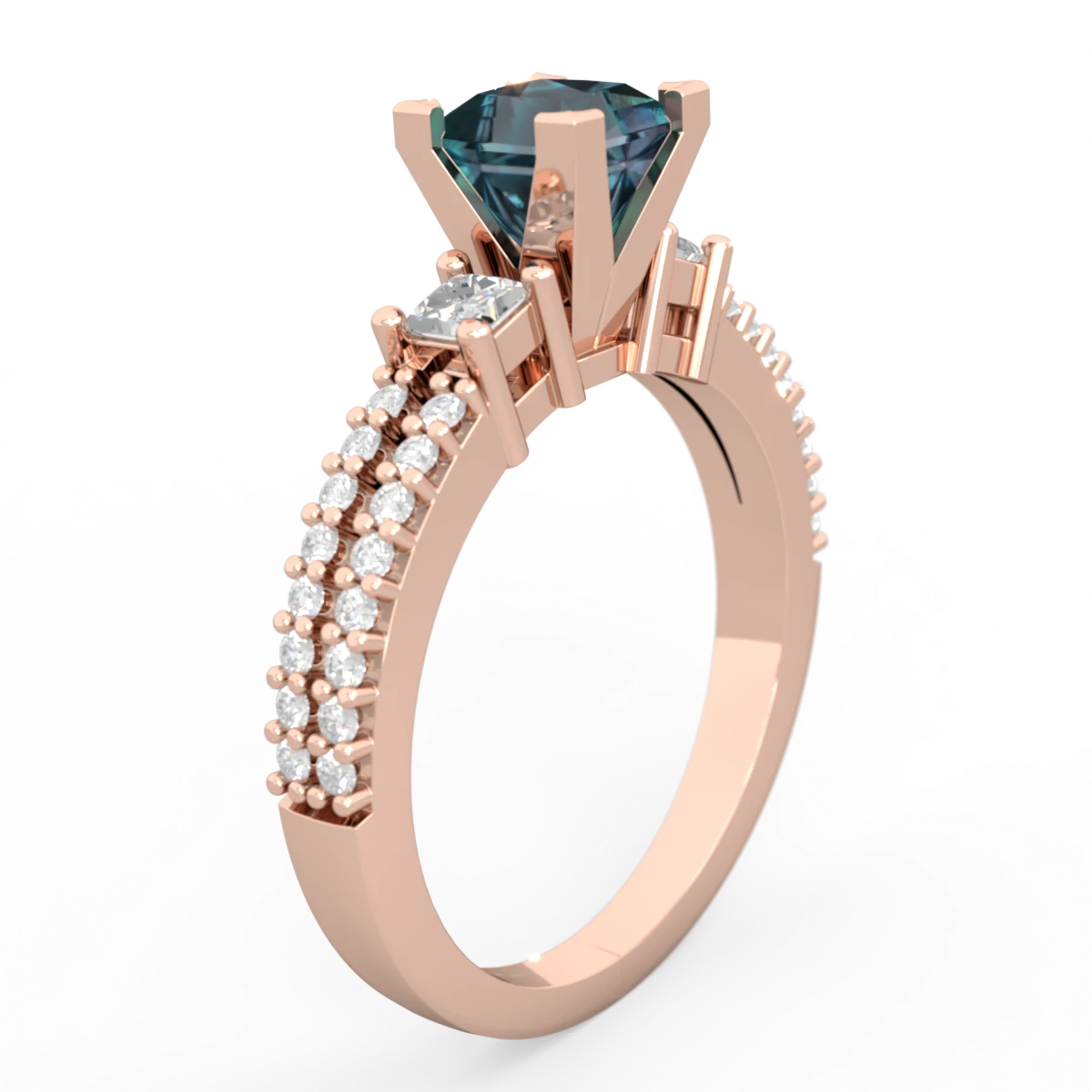 Alexandrite Classic 5Mm Square Engagement 14K Rose Gold ring R26435SQ