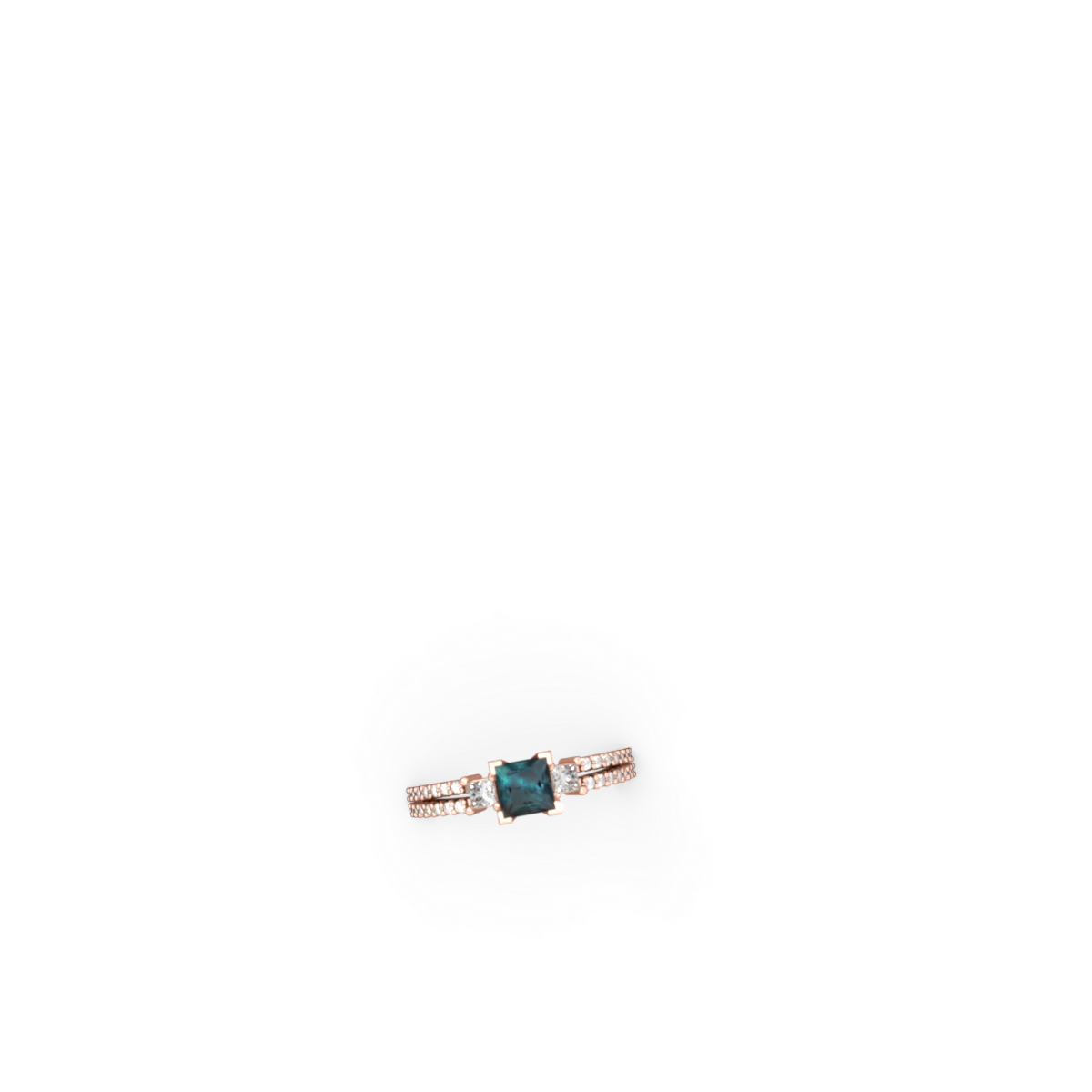 Alexandrite Classic 5Mm Square Engagement 14K Rose Gold ring R26435SQ