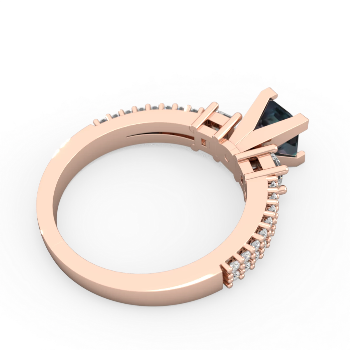 Alexandrite Classic 5Mm Square Engagement 14K Rose Gold ring R26435SQ