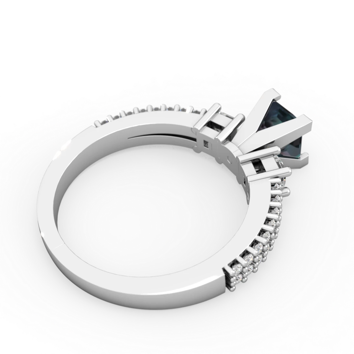 Alexandrite Classic 5Mm Square Engagement 14K White Gold ring R26435SQ