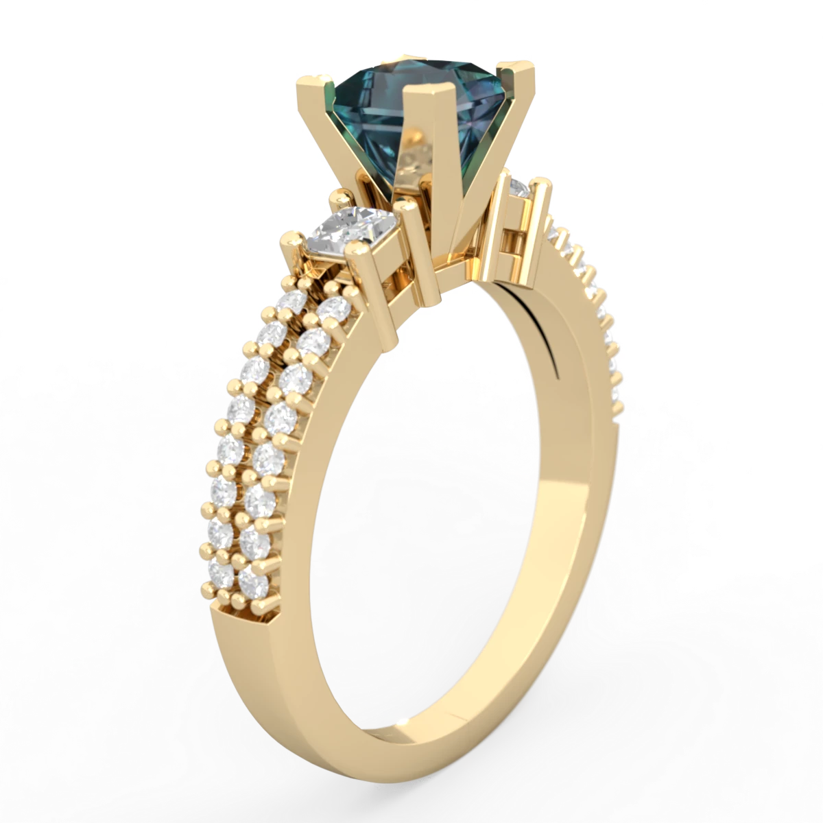 Alexandrite Classic 5Mm Square Engagement 14K Yellow Gold ring R26435SQ