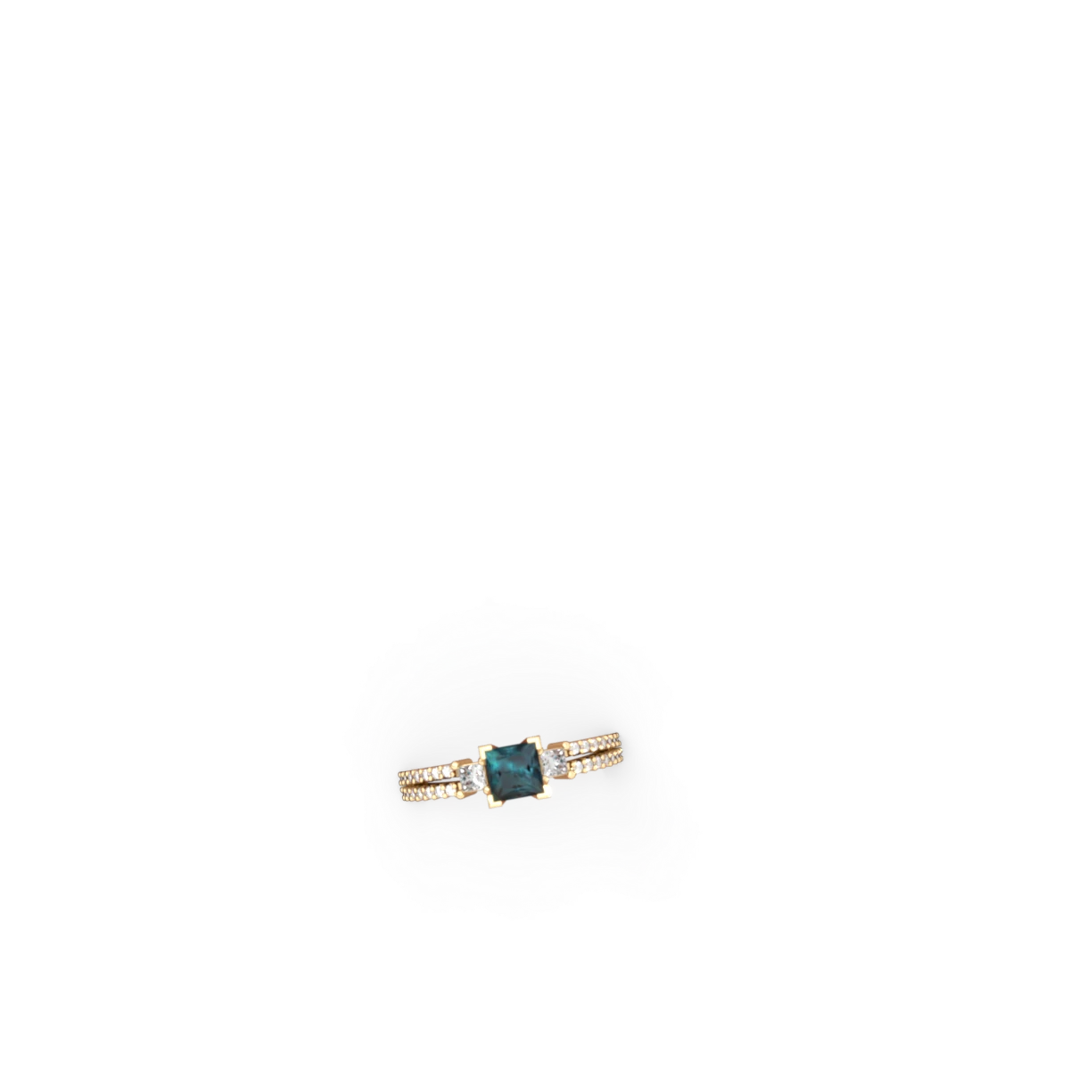 Alexandrite Classic 5Mm Square Engagement 14K Yellow Gold ring R26435SQ