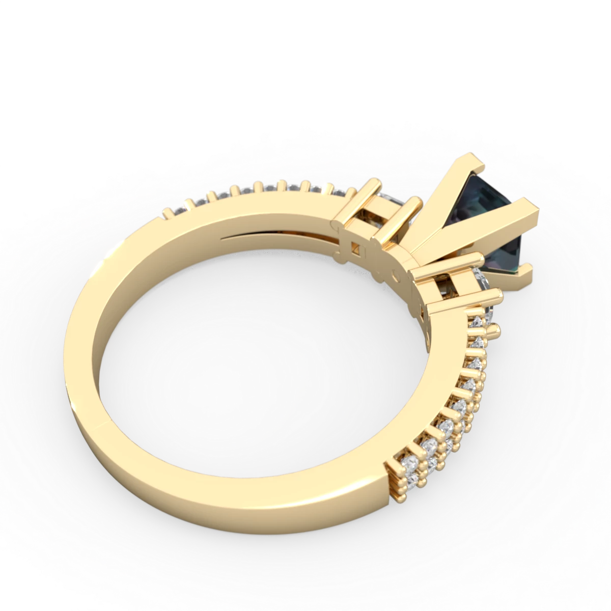 Alexandrite Classic 5Mm Square Engagement 14K Yellow Gold ring R26435SQ