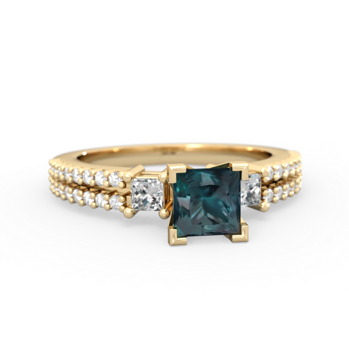 Alexandrite Classic 5Mm Square Engagement 14K Yellow Gold ring R26435SQ