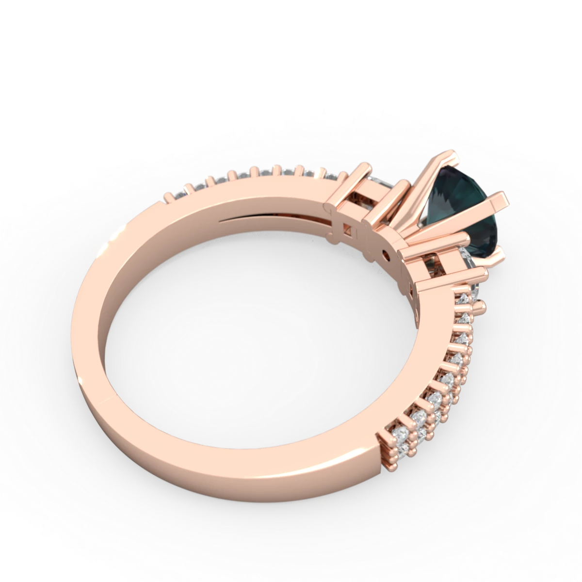 Alexandrite Classic 6Mm Round Engagement 14K Rose Gold ring R26436RD