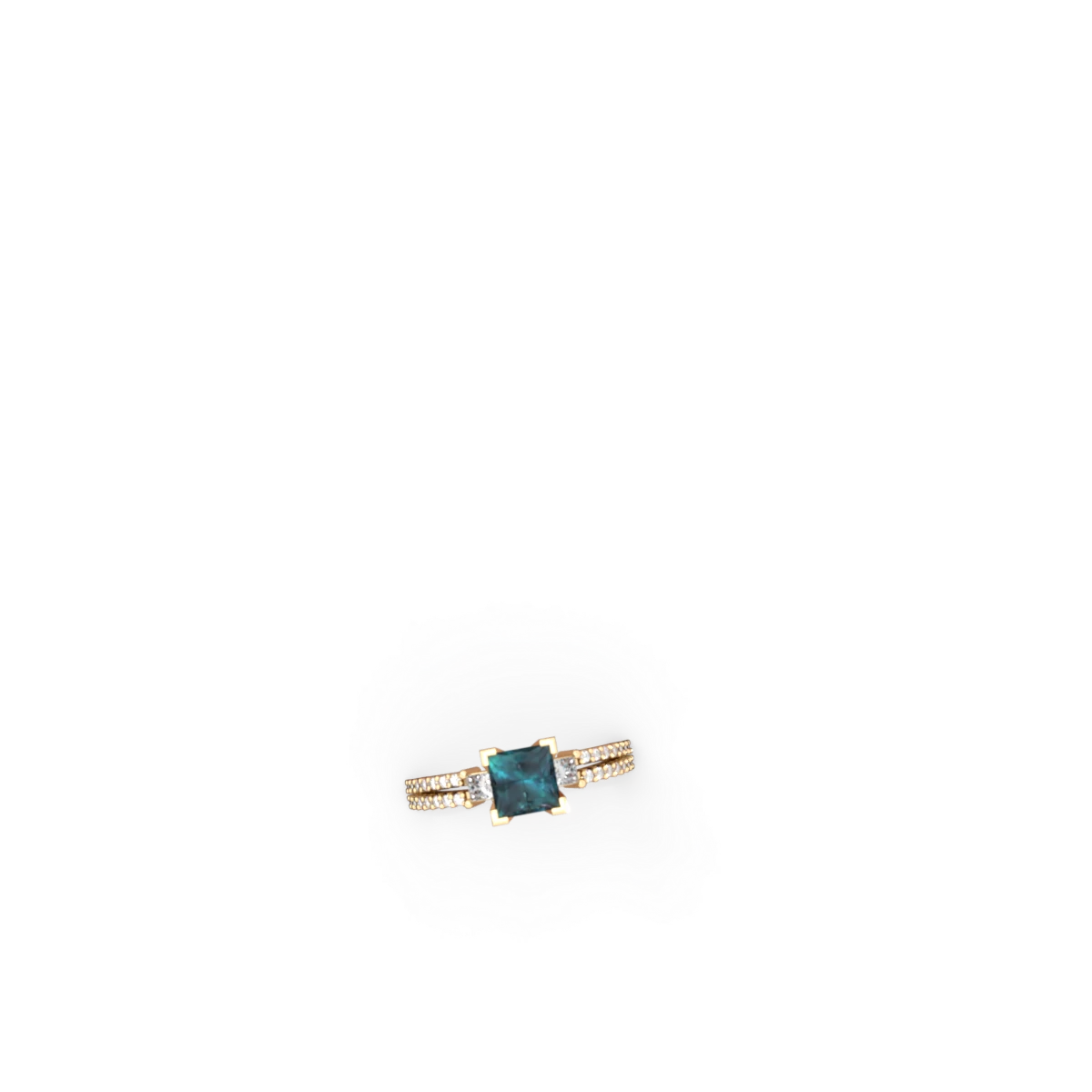 Alexandrite Classic 6Mm Princess Engagement 14K Yellow Gold ring R26436SQ