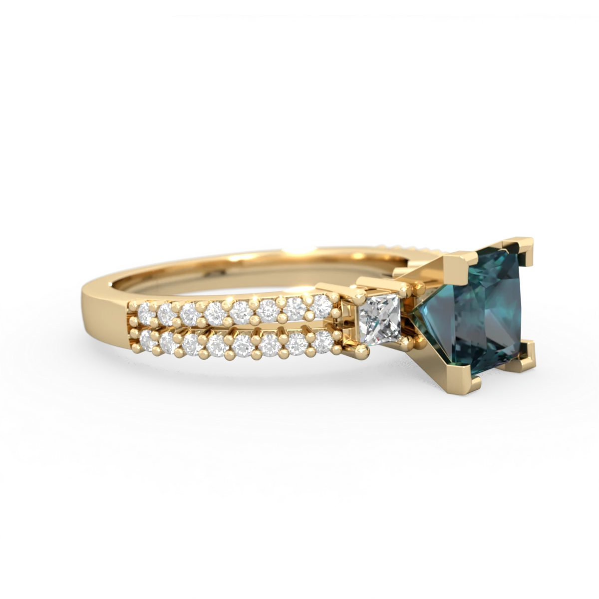 Alexandrite Classic 6Mm Princess Engagement 14K Yellow Gold ring R26436SQ