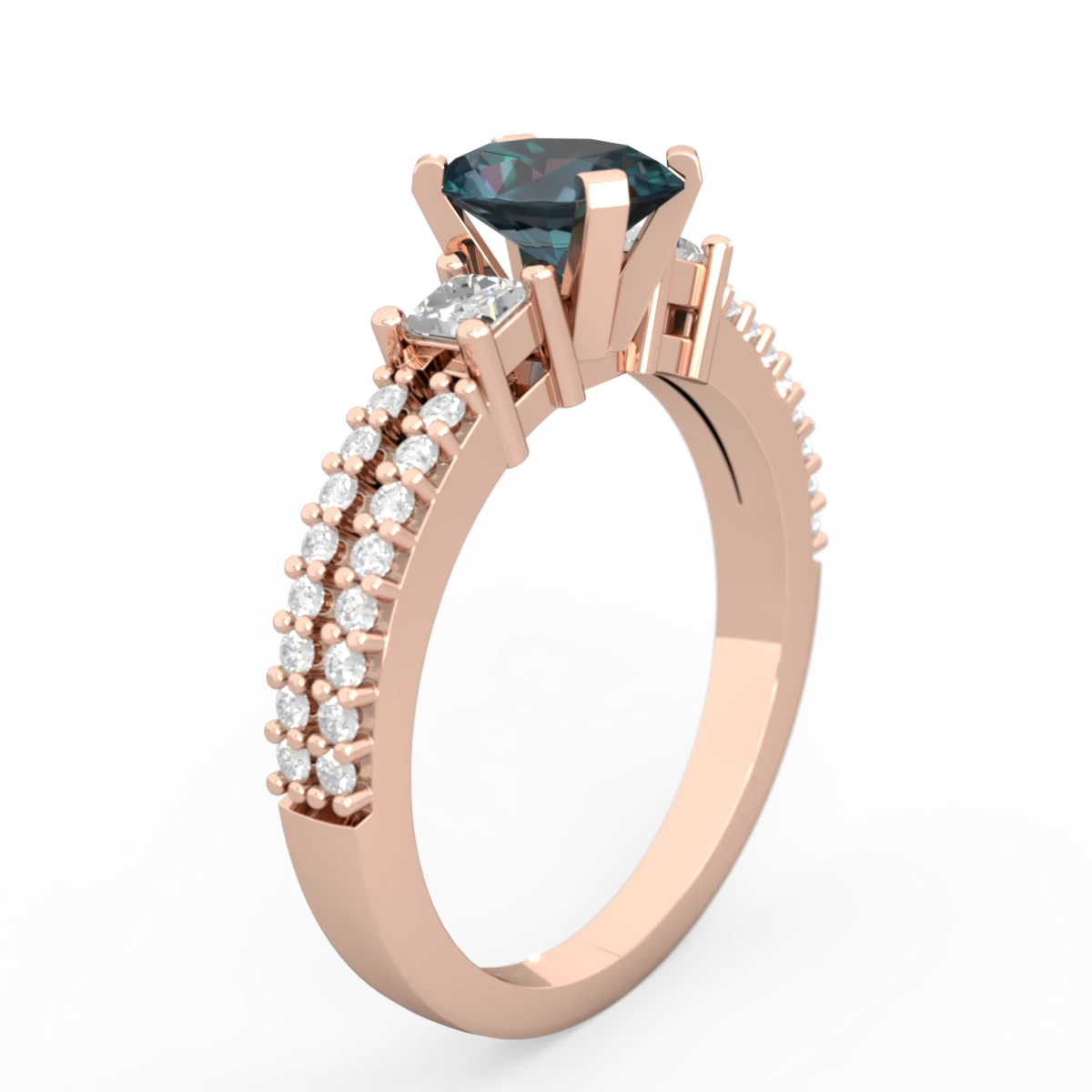 Alexandrite Classic 7X5mm Oval Engagement 14K Rose Gold ring R26437VL